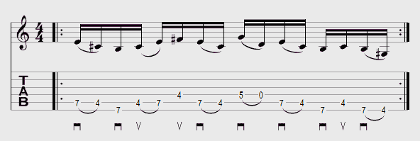 Tablature Paul Gilbert exercice 1