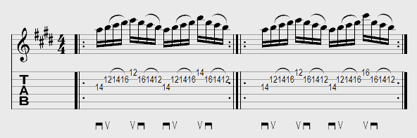 Tablature Paul Gilbert exercice 6