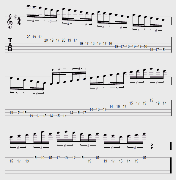 Tablature Paul Gilbert exercice 7