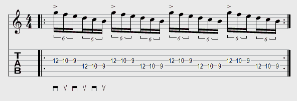 Tablature exercice médiator exemple 10