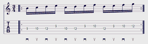 Tablature exercice médiator exemple 11