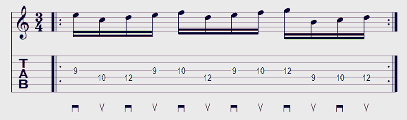 Tablature exercice médiator exemple 12