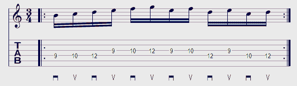 Tablature exercice médiator exemple 13