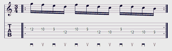 Tablature exercice médiator exemple 14