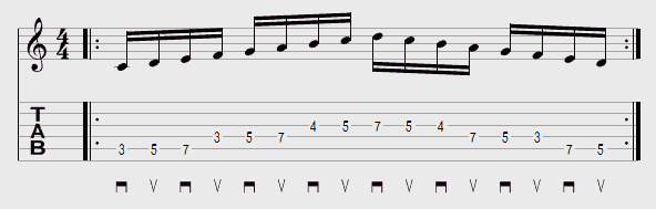 Tablature exercice médiator exemple 15