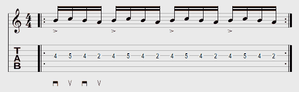 Tablature exercice médiator exemple 2