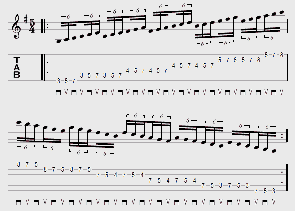 Tablature exercice médiator exemple 20