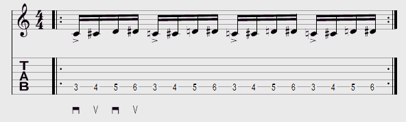 Tablature exercice médiator exemple 3