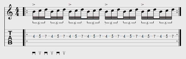 Tablature exercice médiator exemple 4