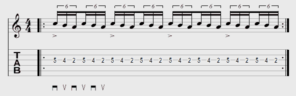 Tablature exercice médiator exemple 5