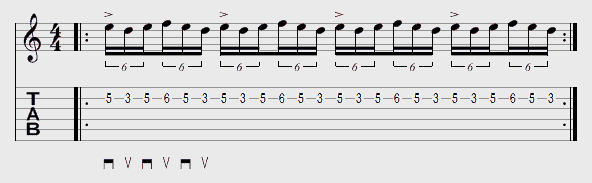 Tablature exercice médiator exemple 6