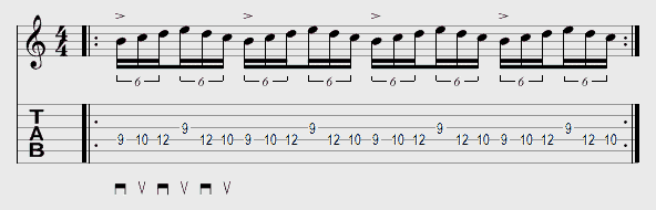 Tablature exercice médiator exemple 7