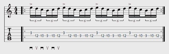 Tablature exercice médiator exemple 8