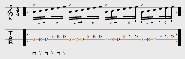 Tablature exercice médiator exemple 9